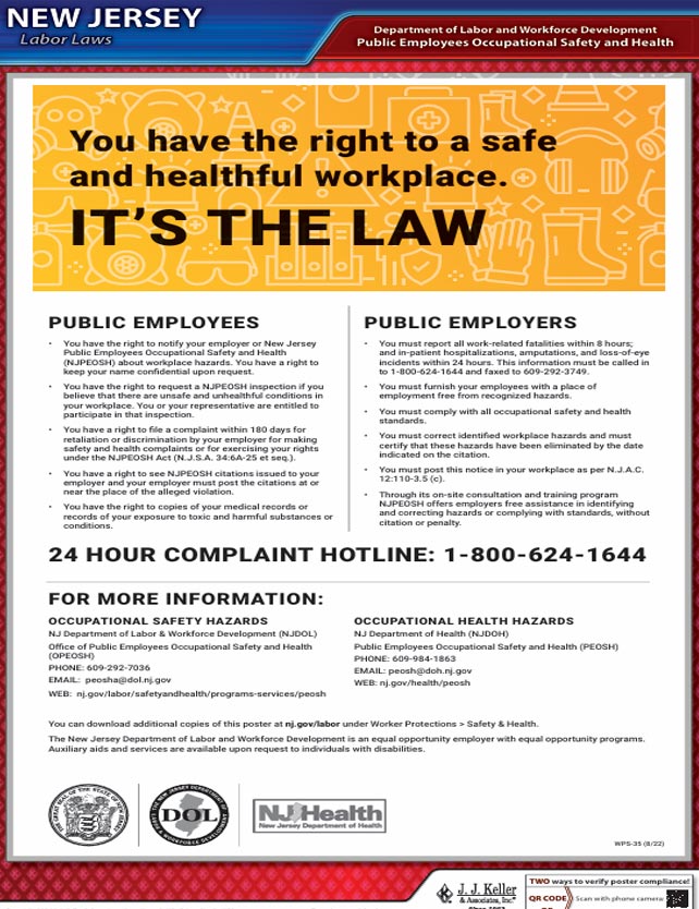 New Jersey Public Employer Occupational Safety Health Employment Laws